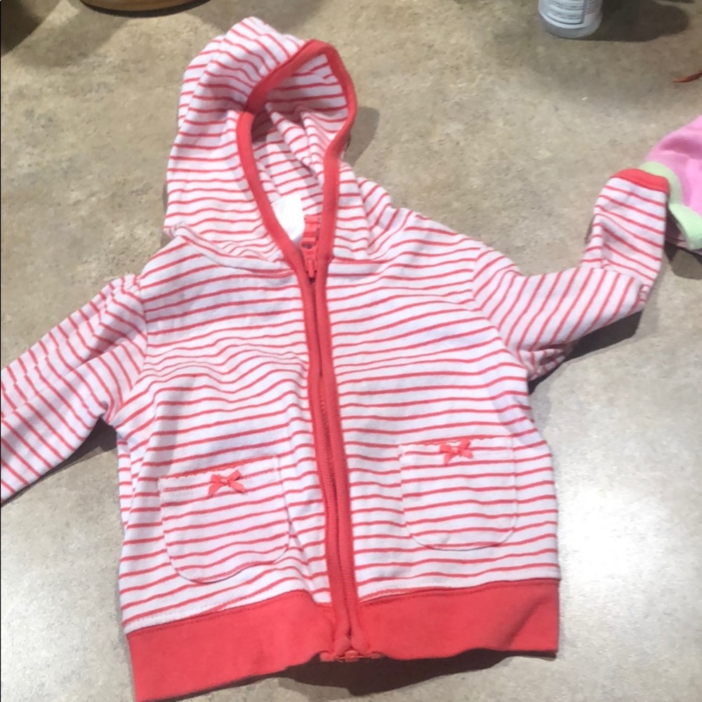 Pink and white striped cotton jacket